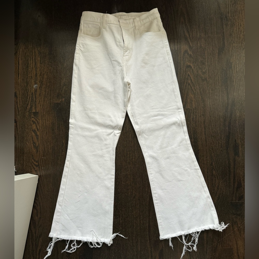 J BRAND Julie High Rise Flare White Jeans